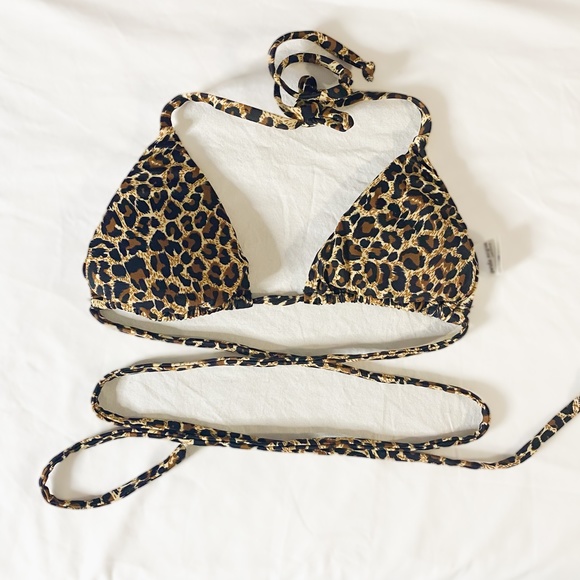 Animal Print Triangle Bikini Top - Picture 2 of 6